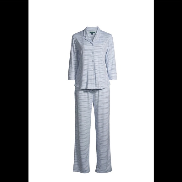 C WONDER Womens 3/4 Sleeved PJ Set Size XL Blue Soft Polyester Spandex New - Picture 2 of 5